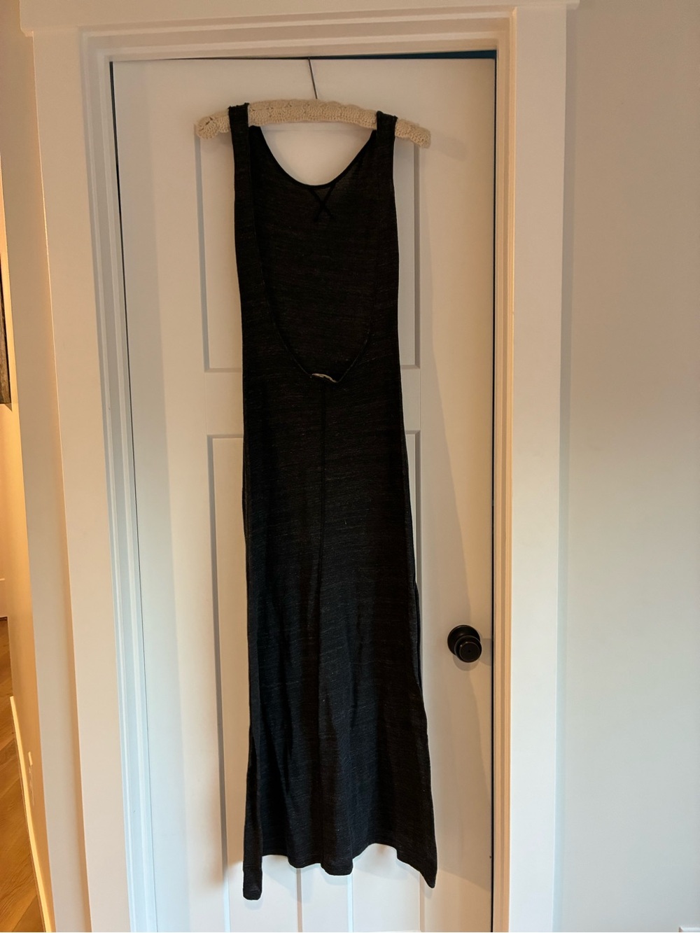 Alternative Earth charcoal grey backless tank Maxi Dress size medium organic